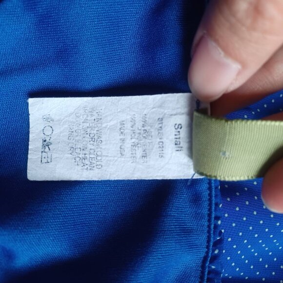 One Shoulder Dress Polka Dot Dress  Chiffon Blue White‎ Dot Sz S Fairycore - Picture 10 of 10